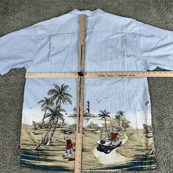 Windham Pointe Shirt Mens XL Golf Santa Christmas Hawaiian Button Up Holiday - Picture 7 of 11